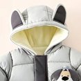 thumbnail image 6 of Kogui Baby Winter Snowsuit Fleece Lined Footed Romper Bear Ear Hooded Zipper Padded Warm Infant Jumpsuit Snow Wear 3 6 Months (Grey,3-6 Months), 6 of 8