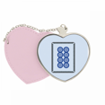 thumbnail image 1 of Mahjong Circle Dots 8 Tile Pattern Mirror Travel Purse Makeup Heart Pink, 1 of 4