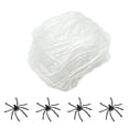 thumbnail image 2 of Stretchable Halloween Decor Cotton 40g with 4 Small Black Spiders, Cobweb Webbing for Indoor Outdoor Yard Porch Haunted House Party Decoration, By Cosmug, 2 of 6