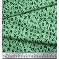 thumbnail image 3 of Soimoi Green Poly Georgette Fabric Alphabet Text Decor Fabric Printed Yard 42 Inch Wide, 3 of 3