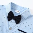 thumbnail image 6 of ZOEREA Toddler Baby Boy Clothes 1-5T Boy Gentleman Suit Short Sleeves Shirt +Suspender Pants +Bowtie Toddler Dress Boy Outfit, 6 of 6