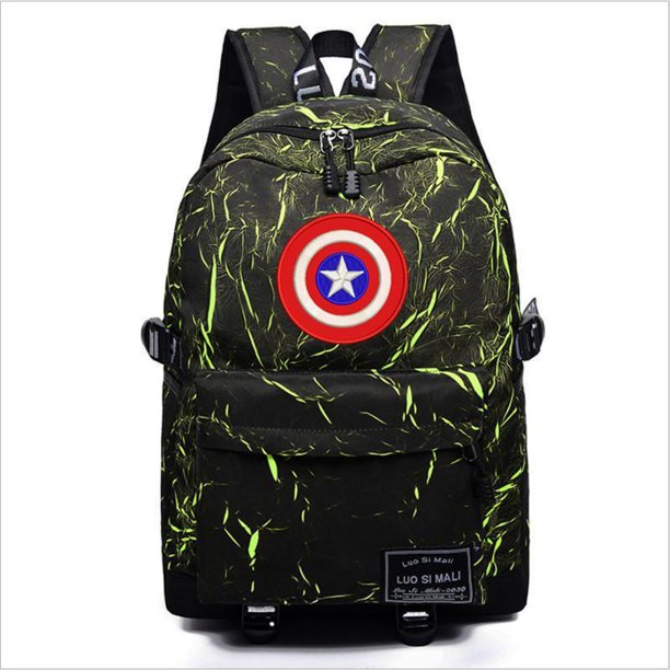 Mochila auténtica de Disney Marvel, Mochila de capacidad Spiderman Capitán América, bolsa de viaje para hombres y mujeres, bolsa para ordenador portátil, Mochila Escolar Gao Jinjia LED