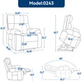 thumbnail image 4 of Newest Grey Heat Massage Dual Motor Infinite Position Up to 350 LBS Large Electric Power Lift Recliners with Hidden Cup Holders, Power-Remote, Medium-firm , Heavy Duty, 4 of 9