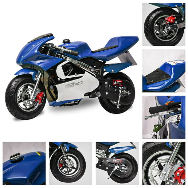 40CC 4-Stroke Kids Gas Pocket Bike Mini Motorcycle,Blue ...