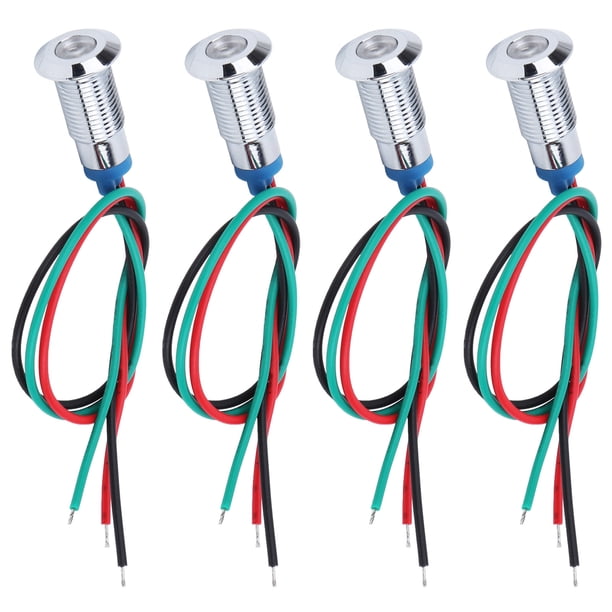 Luz De Señal LED, Indicadores De Botones De Luz Indicadora A Prueba De Agua, 4 Juegos De Componentes De Control Industrial Para Modificación De Automóviles Para Equipos ANGGREK Otros