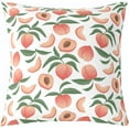 thumbnail image 2 of Cartoon Peach Throw Pillow Covers Cute Fruit Pillow Covers for Home Sofa Bed Couch for Kids Kawaii Fresh Peaches Cushion Covers Green Leaf and Pink Peach Pillowcases, 16X16 Inches Set of 4, 2 of 6