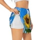 thumbnail image 1 of Balery Blue Sky Sunflower Pantalones cortos deportivos para mujer con forro y dos bolsillos, elásticos, para entrenamiento, gimnasio, yoga-Medium, 1 of 7