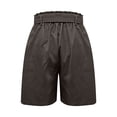 thumbnail image 6 of Iyufng Shorts for Women Plus Size Shorts,Women's Casual Shorts with Elastic Waist Tether Solid Color Straight Leg Short Pants, 6 of 7