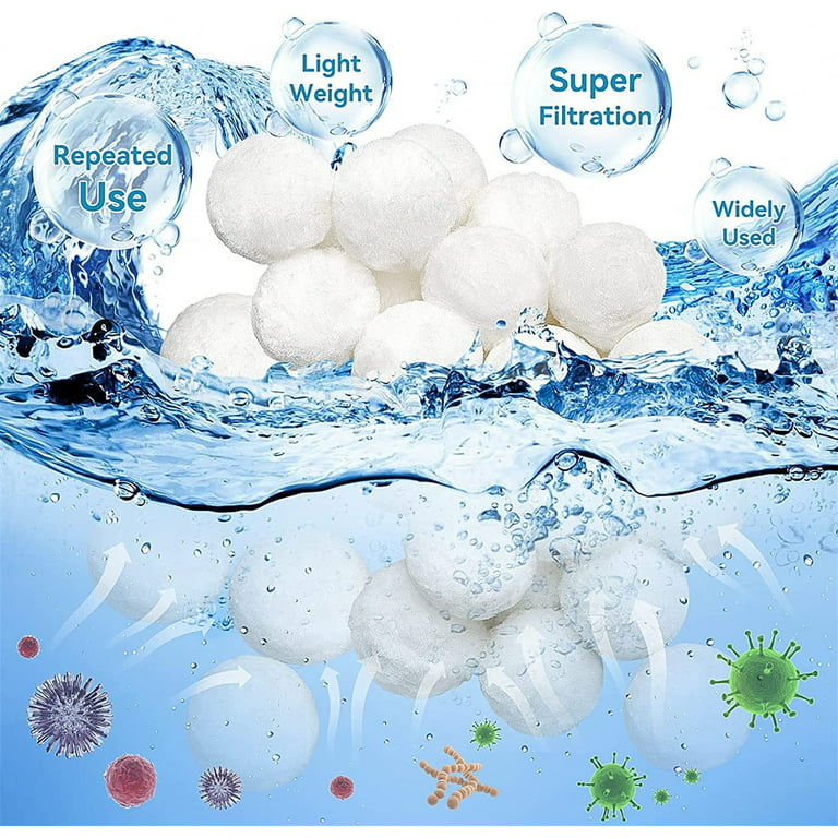 Loyerfyivos 0.7 lbs Pool Filter Fiber Pool lbs 25 Sand) Filter Pool Eco-Friendly Filters Balls (Equals Filter Swimming Sand Media for