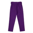 thumbnail image 5 of Lroveb Dress Pants for Women, High Waisted Straight Leg Spring Summer Solid Printed Casual Wide Cotton Linen Explosion Loose Trousers Female Purple, 5 of 9