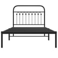 thumbnail image 4 of vidaXL Metal Bed Frame without Mattress with Headboard Black 39.4"x78.7", 4 of 7