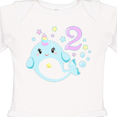 thumbnail image 4 of Inktastic Happy 2nd Birthday with Cute Narwhal Stars and Bubbles Boys or Girls Long Sleeve Baby Bodysuit, 4 of 5
