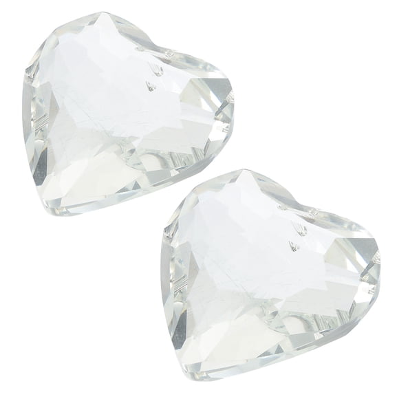 KAKOWELY 2 piezas de luz de ventilador de cristal colgante con forma de corazón para ventilador de techo con cadena colgante