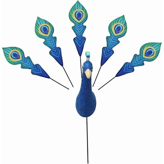 BBilaBu Peacock Feather Plant Pot Decor Set 6pcs, Artificial Feathers for Indoor Greenery Decoration, Natural Style Desk Tabletop Ornament