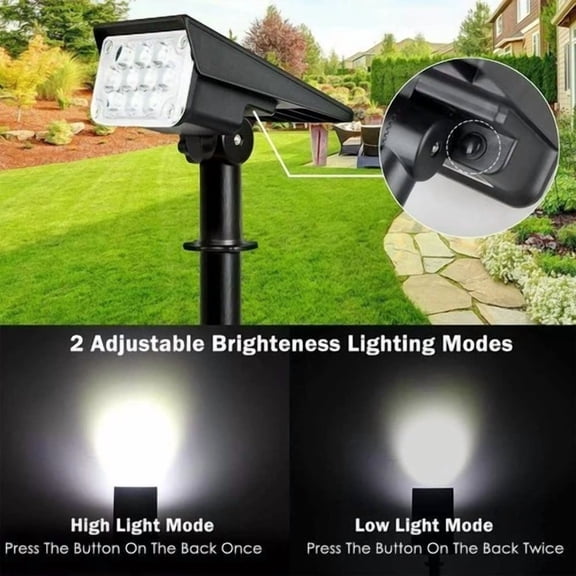 PURELY- 10Led Solar Spotlights Landscape Lights Outdoor Garden Pathway Lamp-White Light