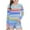 Blue-05, variant on Ugoldhm Girls Fashion Shirts V Neck Striped Tunic Casual Tops Fall Long Sleeve Loose Tees
