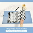 thumbnail image 5 of Black White Geometric 2 Pack Pencil Pouch for 3 Ring Binder Smooth Zipper Folders with Pockets Clear Window Pencil Case, 5 of 6