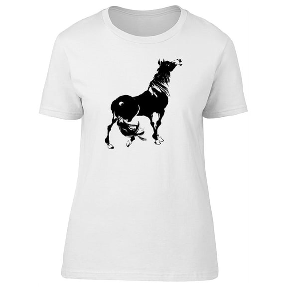 Japanese Horse Obsidian Ink T-Shirt Women -Image by Shutterstock, Female Large