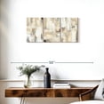 thumbnail image 3 of Elephant Stock Abstract Soft Beige Triptych Wall Art - Horizontal Multi Panel Canvas - Living Room Wall Decor - Abstract Multi Panel - Beige And Brown Decor - 32" x 15", 3 of 8