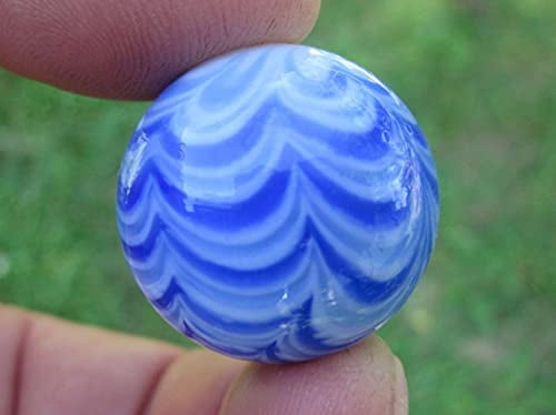 25mm BLUE RIALTO Handmade art glass pattern design Marbles ball Large 1" SHOOTER 