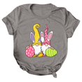 thumbnail image 3 of Shorts Décontractés pour Femmes, Col Rond Ample, Manches Courtes, Imprimé Lettre, Blouse T-Shirt, 3 of 4