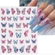 thumbnail image 2 of 6 Sheets Colourful Butterfly Nail Stickers,3D Butterfly Nail Art Stickers Spring Nail Decals Nail Art Supplies Holographic Butterflies Flower Nail Des, 2 of 4