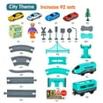 thumbnail image 3 of Anpro Kids Train Track Toy Set, 92pcs Electric Train Toys with Cars for 3+ Year Old Toddlers Boys Girls  - City Themed, Blue, 3 of 12