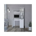 thumbnail image 4 of FM FURNITURE Rumford Computer Desk with Three Shelves White Engineered Wood, 4 of 6