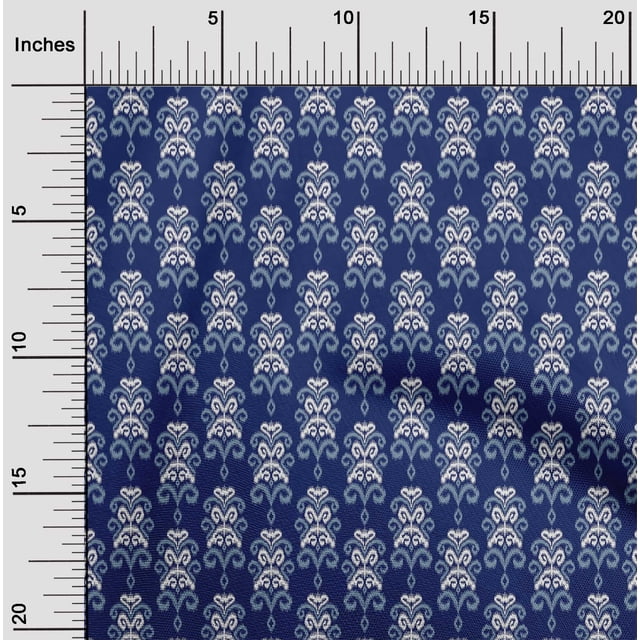 oneOone Cotton Cambric Fabric Damask Ikat Print Sewing Fabric BTY 56 Inch Wide
