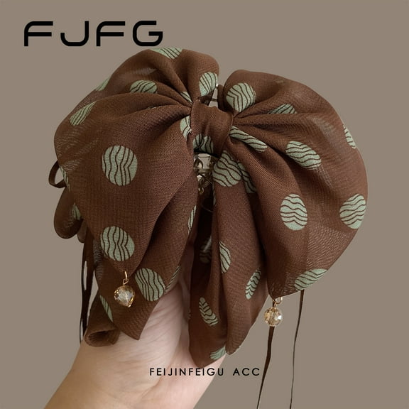 Large bow ribbon ponytail clip for women, new style, shows hair volume at the back of the head, half-up bun, hair clip