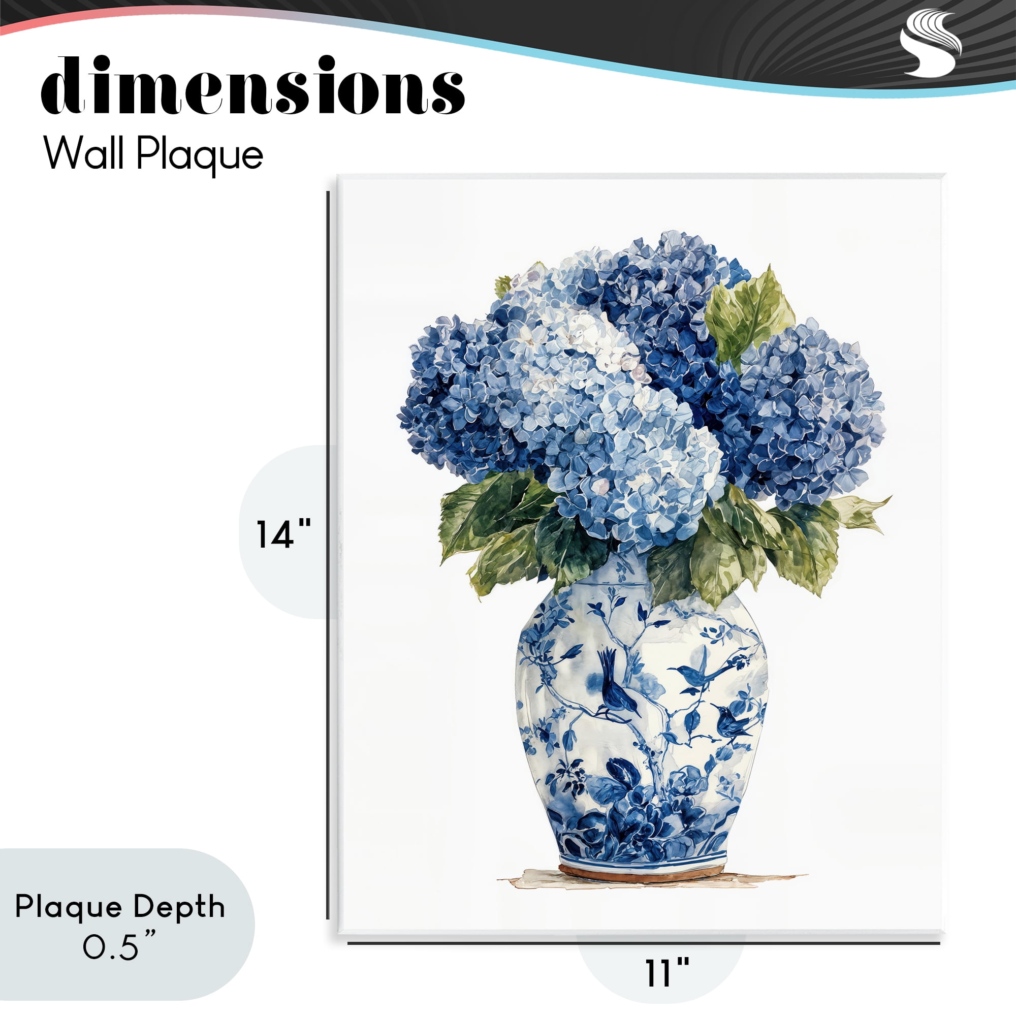 Stupell Industries Blue Hydrangeas in Porcelain Wall Plaque Art, design by Imagine It Images