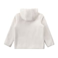 thumbnail image 2 of TiaoBug Kids Casual Sports Fleece Jacket Boys Girls Solid Color Long Sleeve Zip Up Hoodies Outerwear Ivory 7-8, 2 of 6