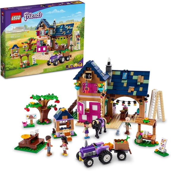 LEGO Friends Organic Farm House Set with Toy Horse, Stable, Tractor and Trailer Plus Animal Figures, for Kids, Girls and Boys Aged 7 FrustrationFree Packaging