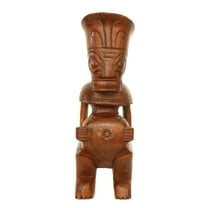Handmade Wooden Primitive Big Belly Tribal Statue Sculpture Tiki Bar Totem Handcrafted Unique Gift Art Home Decor Accent Figurine Artwork Hand Carved