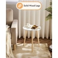 thumbnail image 3 of Juego de 2 mesas auxiliares Apicizon, 42 cm, color blanco con patas de madera, 3 of 9