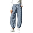 thumbnail image 3 of Zulora Women's Drawstring Elastic Waist Barrel Pants Casual Cropped Joggers with Pockets Loose Straight Leg Lounge Trousers for Daily Wear, 3 of 9