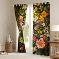 thumbnail image 3 of jejeloiu Kawaii Hummingbird Blackout Curtains,Country Flower Floral Curtains Pack of 2 (38x45 Each),Rustic Farmhouse Cabin Window Curtains For Kids,Breathable Home Decor, 3 of 6