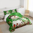 thumbnail image 3 of Manfei Xmas Snowman Bedding Comforter Set for Kids Boys Girls, Winter Snowflakes Cardinal Bird Twin Comforter Sets, Green Happy New Year Gifts Bedding Set, Luxury Bedroom Decor Reversible 2 Pieces, 3 of 8