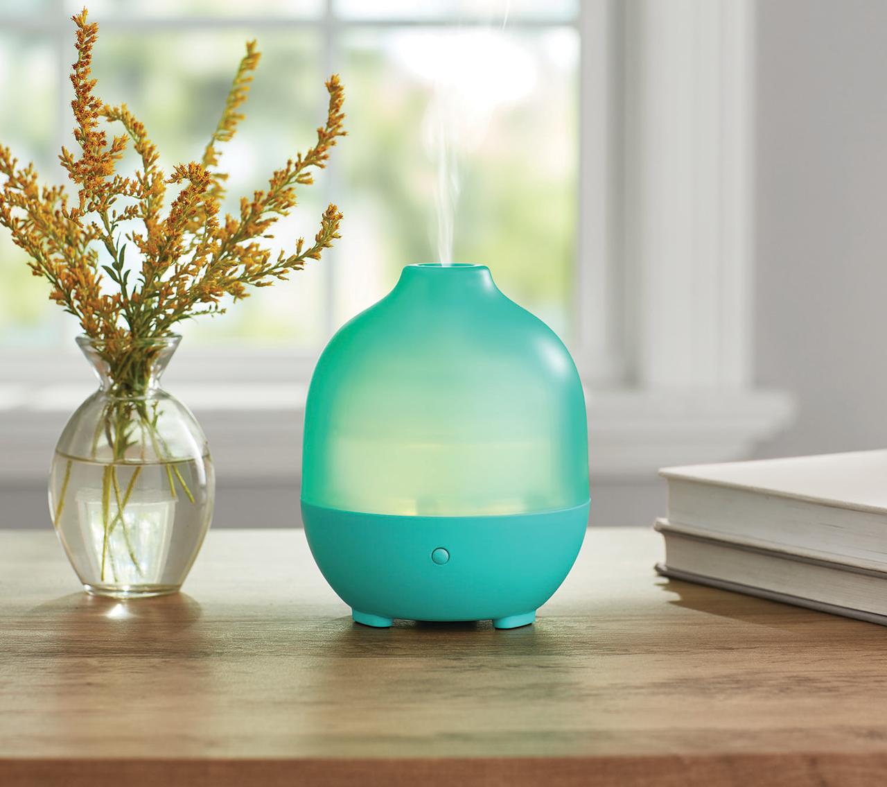 MAINSTAYS AROMATHERAPY ESSENTIAL OIL DIFFUSER, COOL MIST, TEAL, 100ML