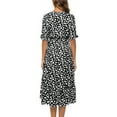 thumbnail image 3 of Patlollav Womens Dresses Summer Casual Print Dress V-Neck Short Sleeve Loose Dress, 3 of 6