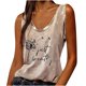 thumbnail image 2 of ICHUANYI Clearance Fashion Woman Sleeveless T-Shirt Summer Print Loose Blouse Tops(Khaki, S) ICHUANYI WER2023080817388, 2 of 9