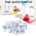 thumbnail image 3 of 100 Pcs Origami Paper Cranes, Handmade Folded Origami Paper Crane String Garland for Wedding Party Backdrop Home Decoration, White, 3 of 6