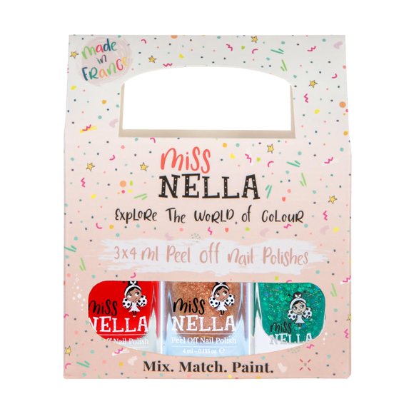 Esmalte de uñas Miss Nella Christmas Sparkle 3 x 4 ml Peel Off