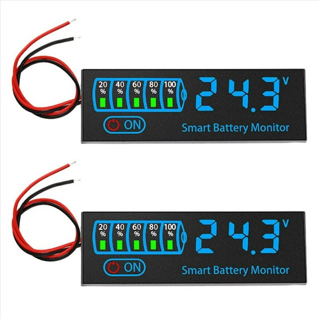 2X 18650 Li-Ion Lipo Lithium Test 7-55V Indicador de de Batería de Ácido Probador Módulo Medidor de Pantalla LED Medidor de Capacidad de Voltaje, D