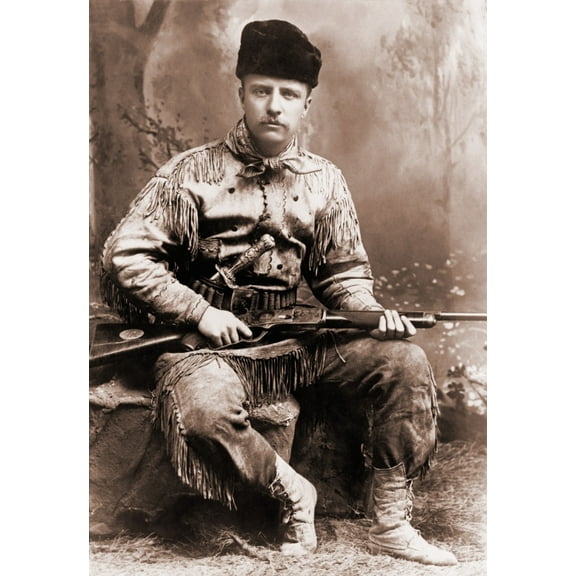 Young Theodore Roosevelt Dressed In Deer Skins History (18 x 24)