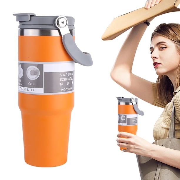 Aislamiento Térmico Botella Deportiva Copa Aislada Doble Capa 30 Oz Con Manija Acero Inoxidable para Frías Y Calientes