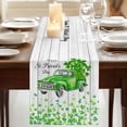 thumbnail image 3 of Table Runners 90 Inches Long Dress Scarves, St. Patrick's Day Farmhouse Coffee/Dining/Kitchen Table Runner for Living Room, Spring Lucky Grass Truck Gray Wood 13x90 Inch, 3 of 9