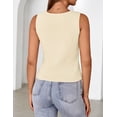 thumbnail image 4 of Merokeety Womens 2026 Sleeveless V Neck Knit Sweater Vest beige l, 4 of 5