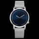 thumbnail image 3 of Reloj de pulsera de cuarzo plateado y verde azul para hombres y mujeres, elegante reloj de negocios minimalista, 3 of 3