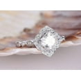 thumbnail image 4 of HeartsAndYou Vintage Inspired Floral Engagement Ring for Women 1.6ct Cushion Cut Moissanite 18k White Gold Over Silver, 4 of 6